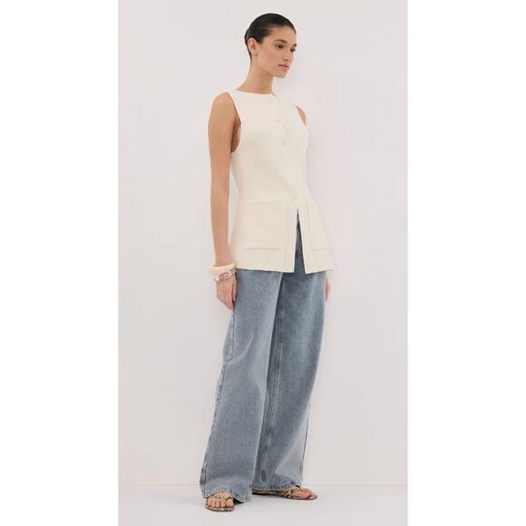 DISSH Ava Cream Longline Knit Vest XS - Picture 8 of 10